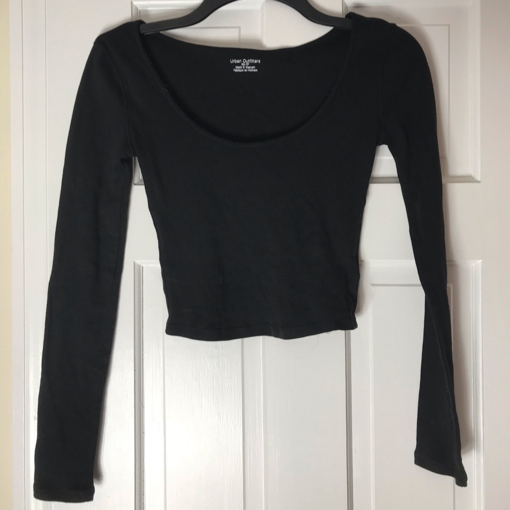 Urban Outfitters Black Long Sleeve Crop Top